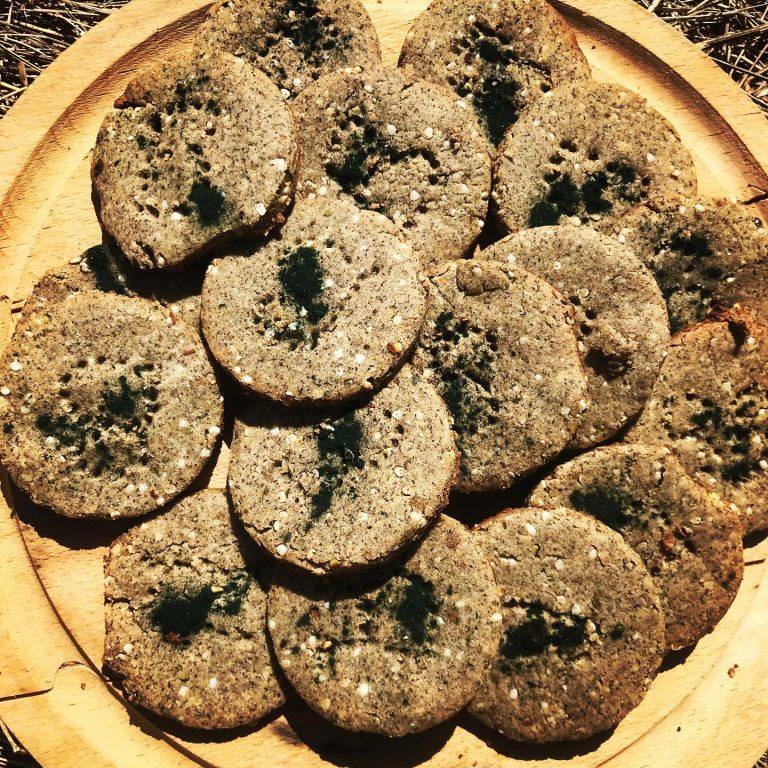 Cookies à la spiruline et aux graines de chanvre